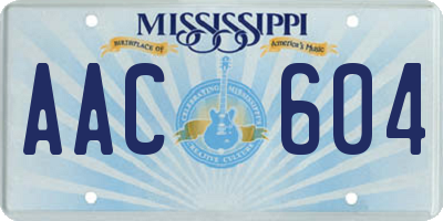 MS license plate AAC604