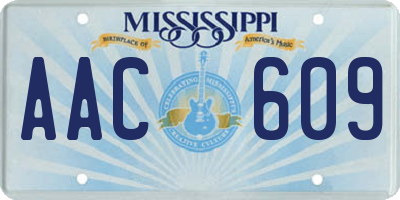 MS license plate AAC609