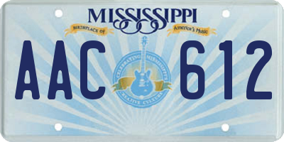 MS license plate AAC612