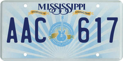 MS license plate AAC617