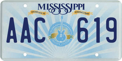 MS license plate AAC619