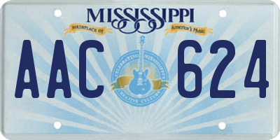 MS license plate AAC624