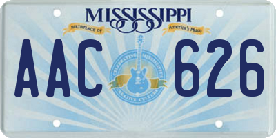 MS license plate AAC626