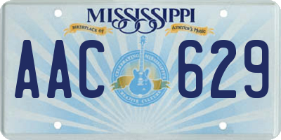 MS license plate AAC629