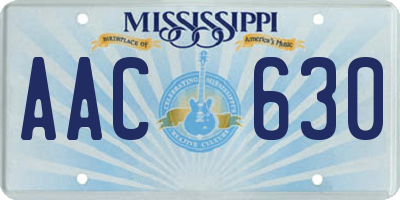 MS license plate AAC630