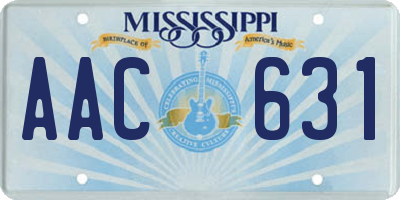 MS license plate AAC631