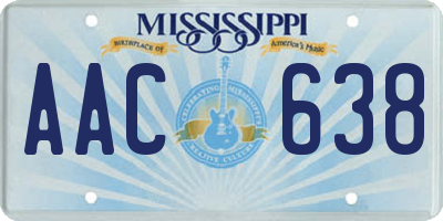 MS license plate AAC638