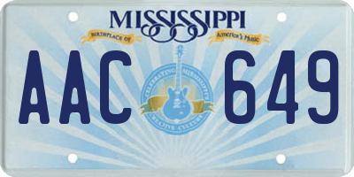MS license plate AAC649