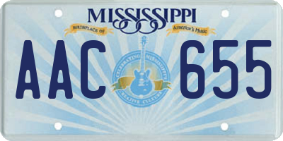MS license plate AAC655