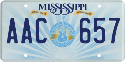 MS license plate AAC657