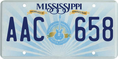 MS license plate AAC658