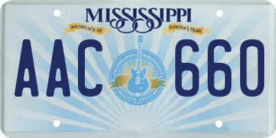 MS license plate AAC660