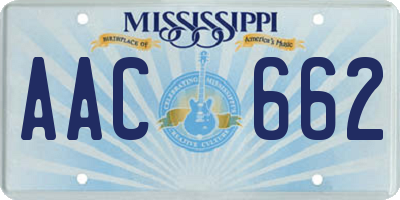 MS license plate AAC662