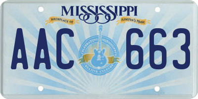 MS license plate AAC663