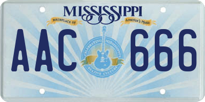 MS license plate AAC666