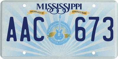 MS license plate AAC673