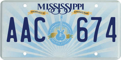 MS license plate AAC674