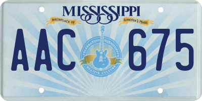 MS license plate AAC675