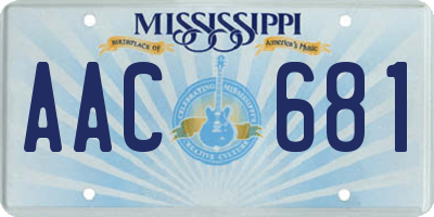 MS license plate AAC681