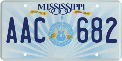 MS license plate AAC682