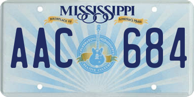 MS license plate AAC684
