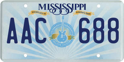 MS license plate AAC688