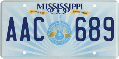 MS license plate AAC689
