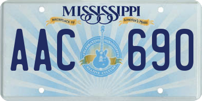 MS license plate AAC690