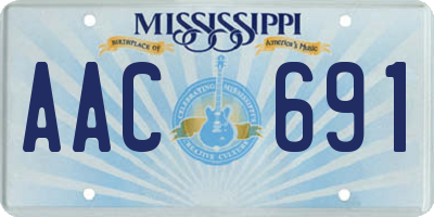 MS license plate AAC691