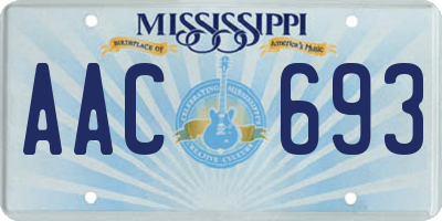 MS license plate AAC693