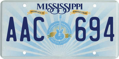 MS license plate AAC694