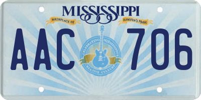 MS license plate AAC706