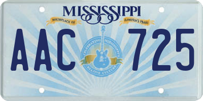MS license plate AAC725