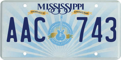 MS license plate AAC743