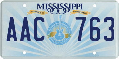 MS license plate AAC763