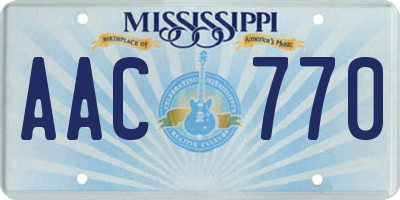 MS license plate AAC770