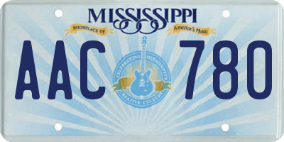 MS license plate AAC780