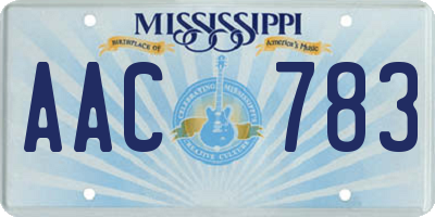 MS license plate AAC783