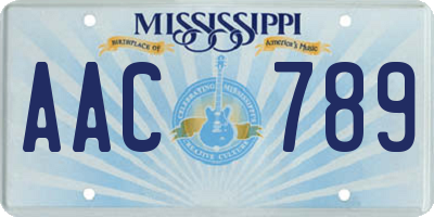 MS license plate AAC789