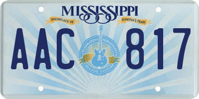 MS license plate AAC817