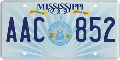MS license plate AAC852