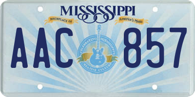 MS license plate AAC857