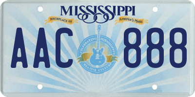 MS license plate AAC888
