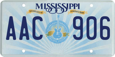 MS license plate AAC906