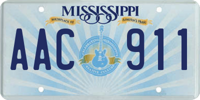 MS license plate AAC911