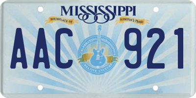 MS license plate AAC921