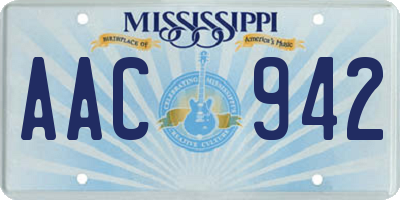 MS license plate AAC942