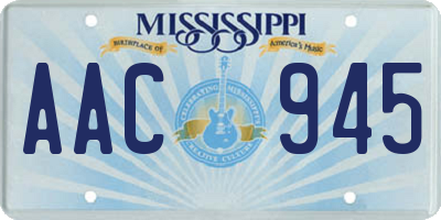 MS license plate AAC945