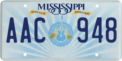 MS license plate AAC948