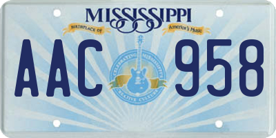 MS license plate AAC958